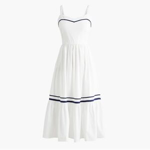 J Crew Factory Women's Corset midi dress with contrast trim Sz 8 Fall